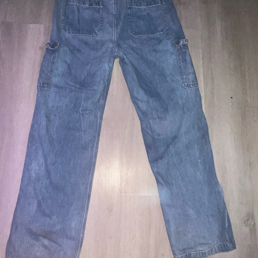 Aeropostale 90s Baggy Cargo Jeans Blue Denim High Waisted Wide Leg Womens Large - Picture 9 of 9